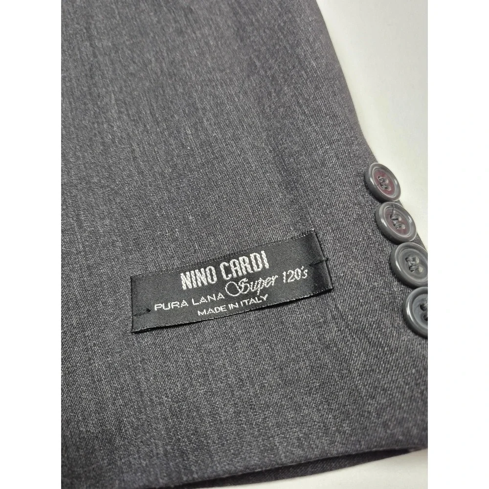 VTG Nino Cardi Suit Mens 50R Super 120s Wool 2 Piece 34x36 Classic Fit Italy NWT